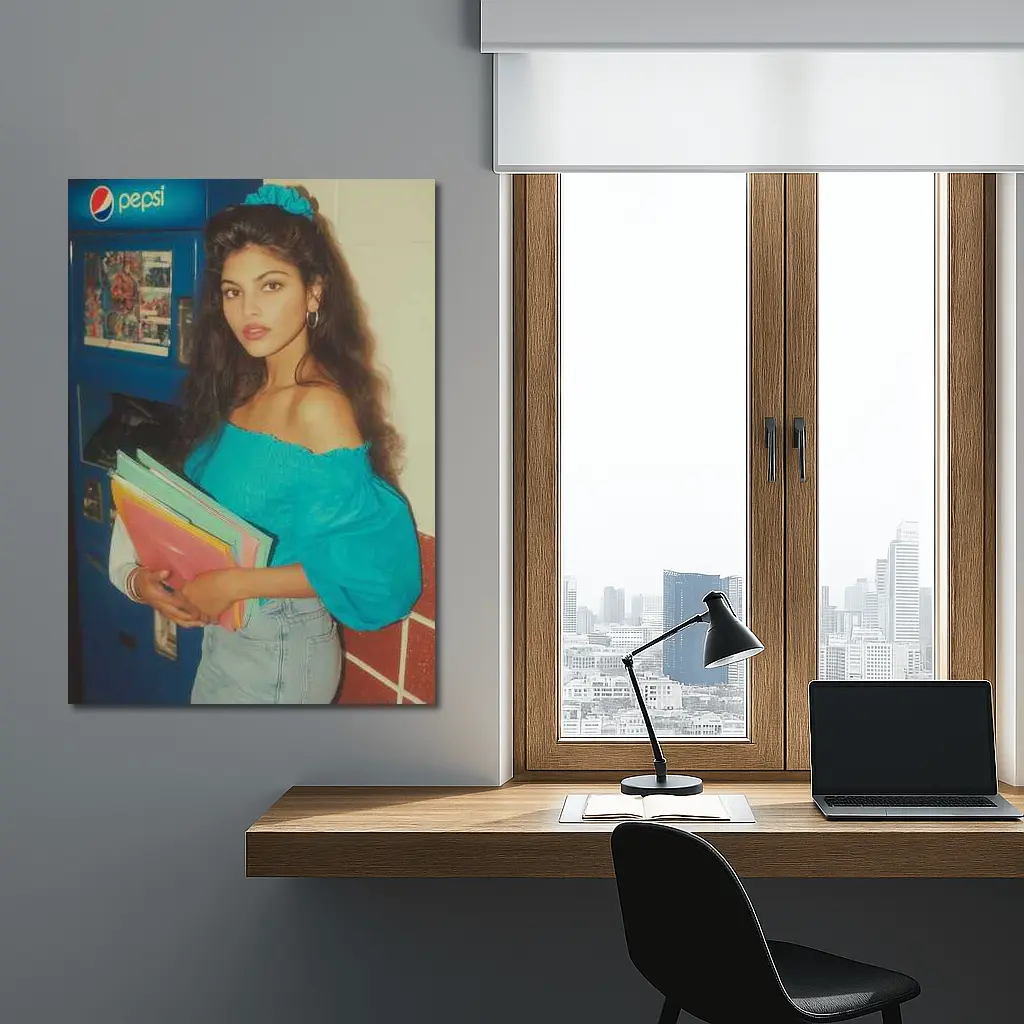 Retro Eighties Girl School Hallway Pepsi – Wall Art