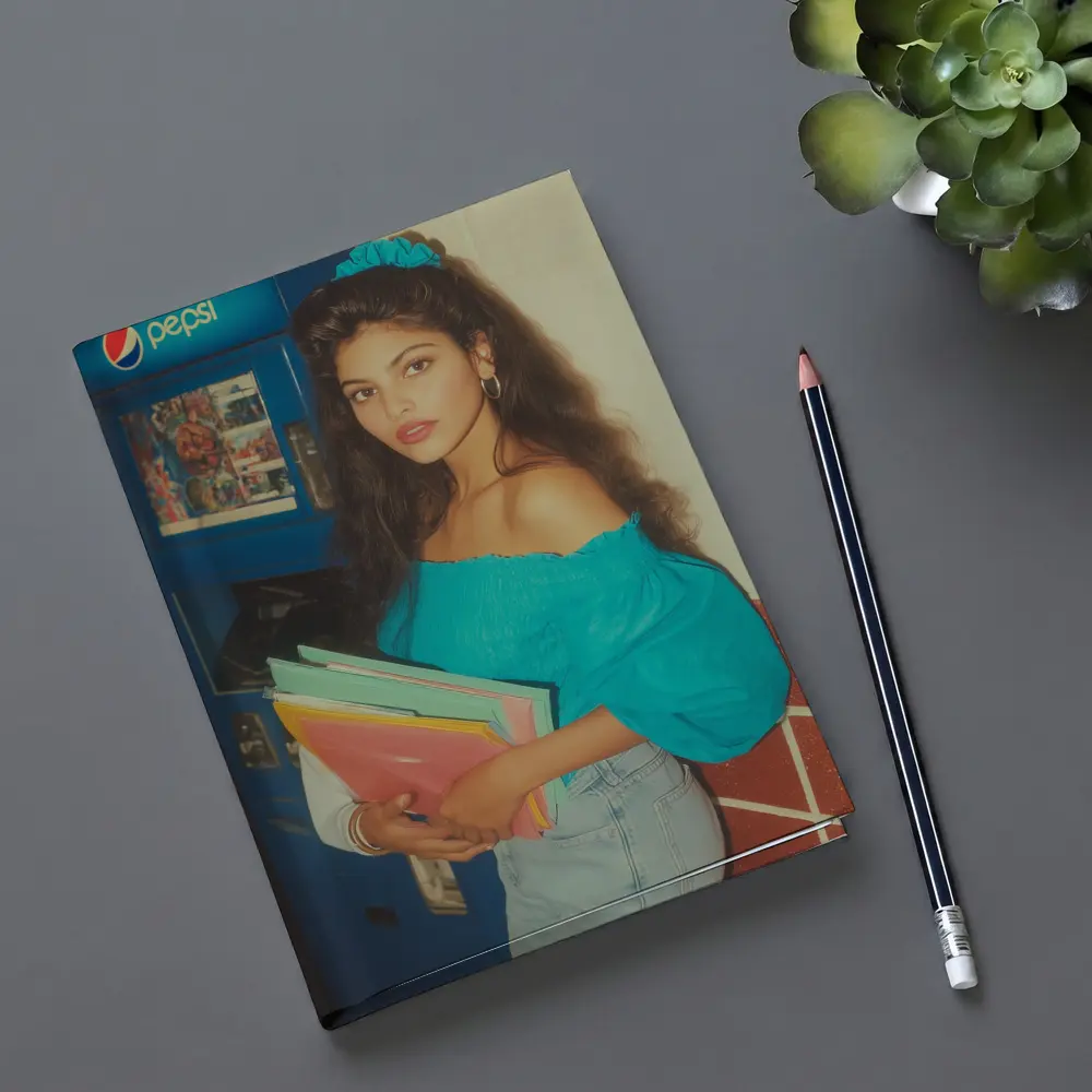 Retro Eighties Girl School Hallway Pepsi – Notebooks