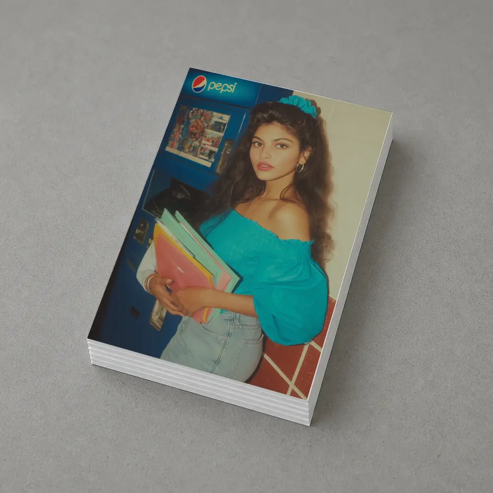 Retro Eighties Girl School Hallway Pepsi – Postcards