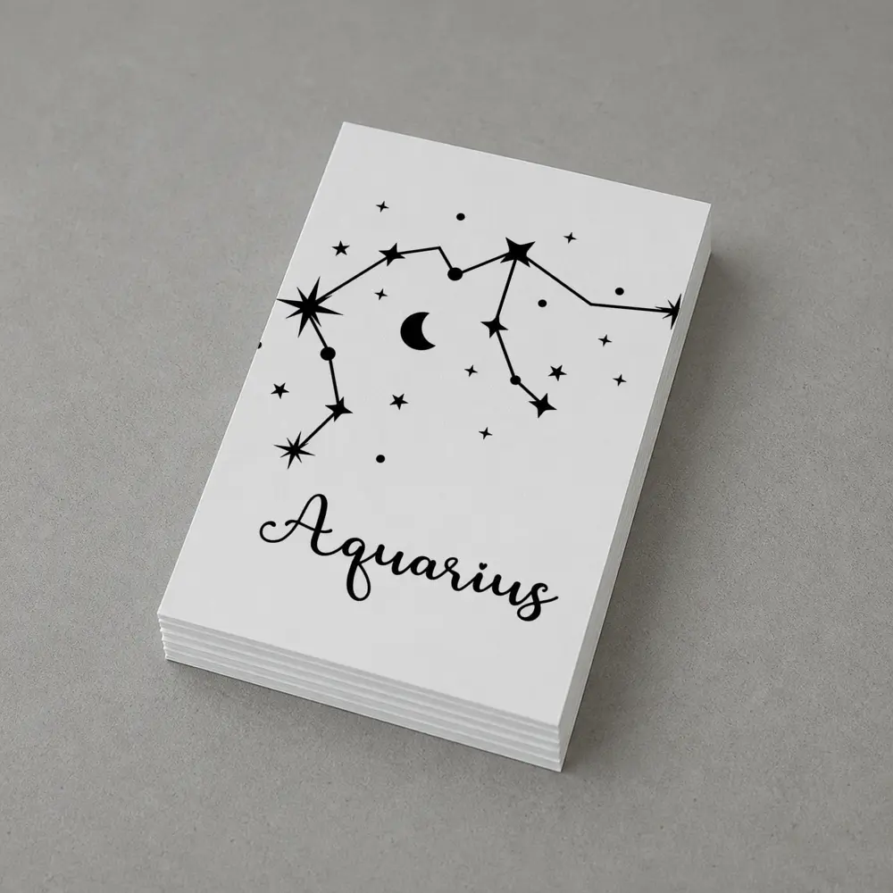 Aquarius Constellation Stars Moon Black White – Postcards