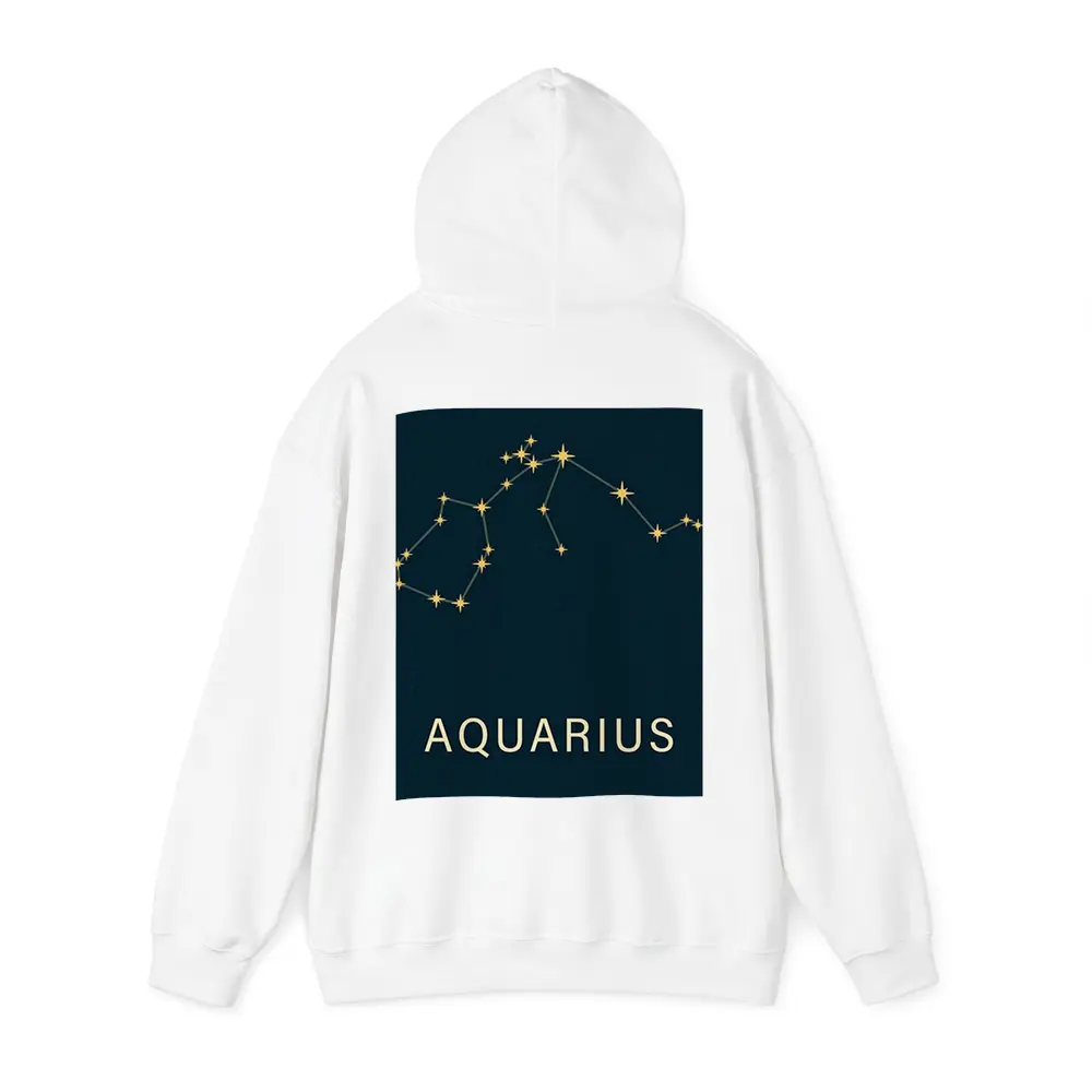 Aquarius Constellation Gold Stars Dark Blue – Hoodies