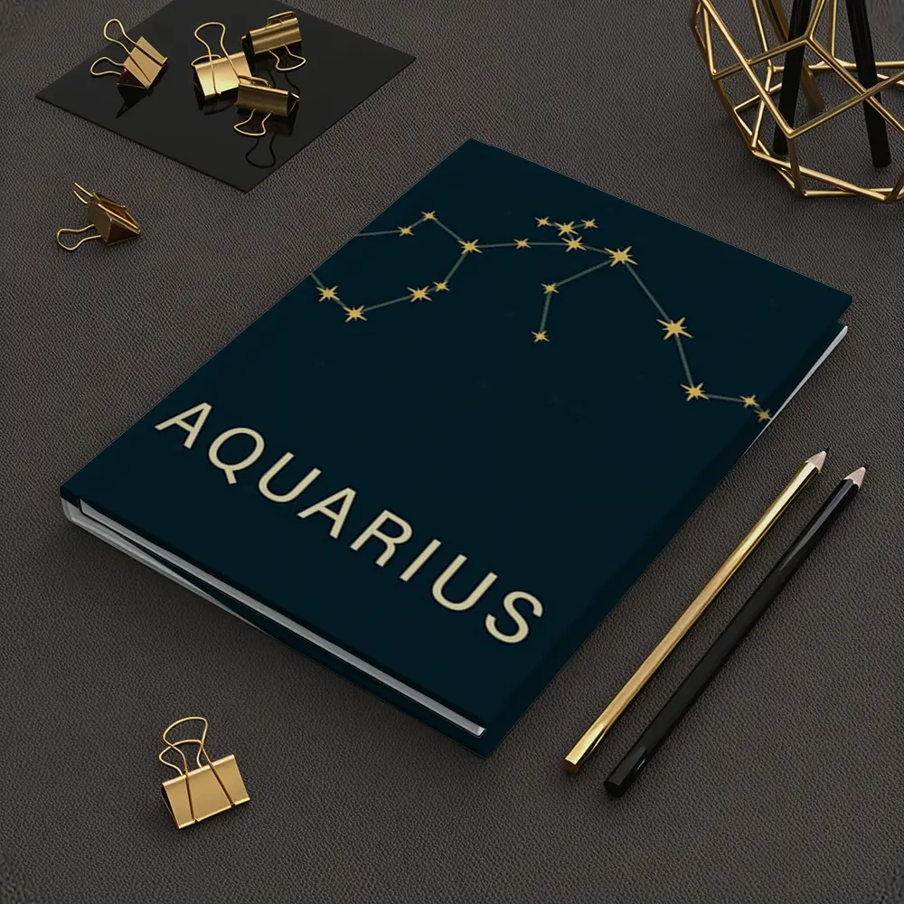 Aquarius Constellation Gold Stars Dark Blue – Notebooks