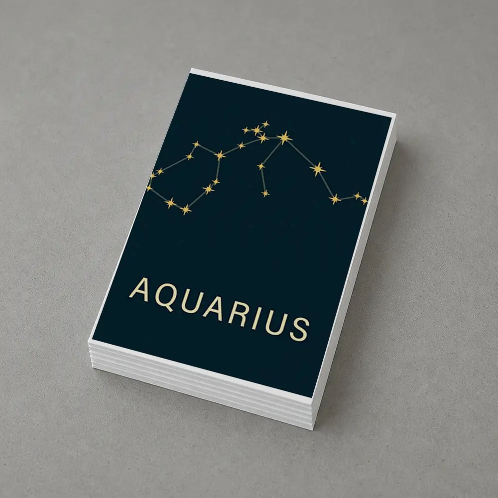 Aquarius Constellation Gold Stars Dark Blue – Postcards
