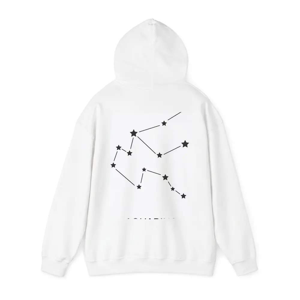 Aquarius Constellation Star Map White Background – Hoodies