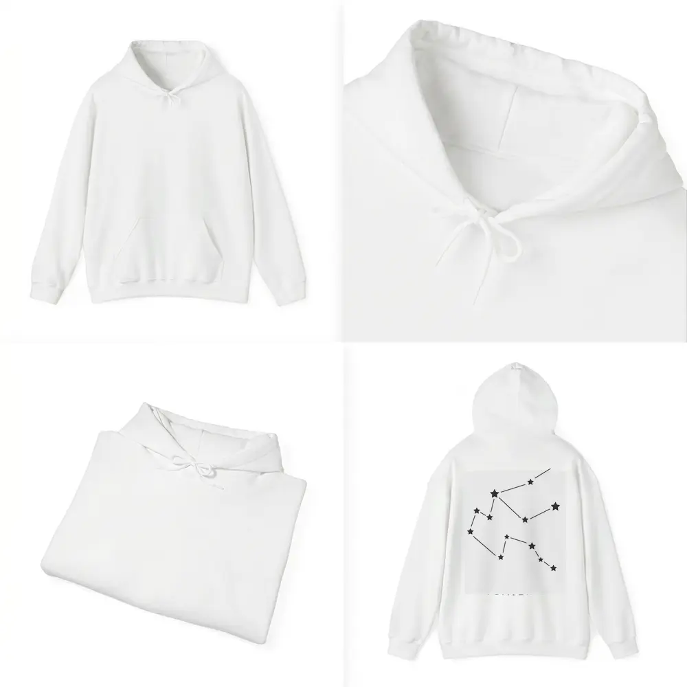 Aquarius Constellation Star Map White Background – Hoodies