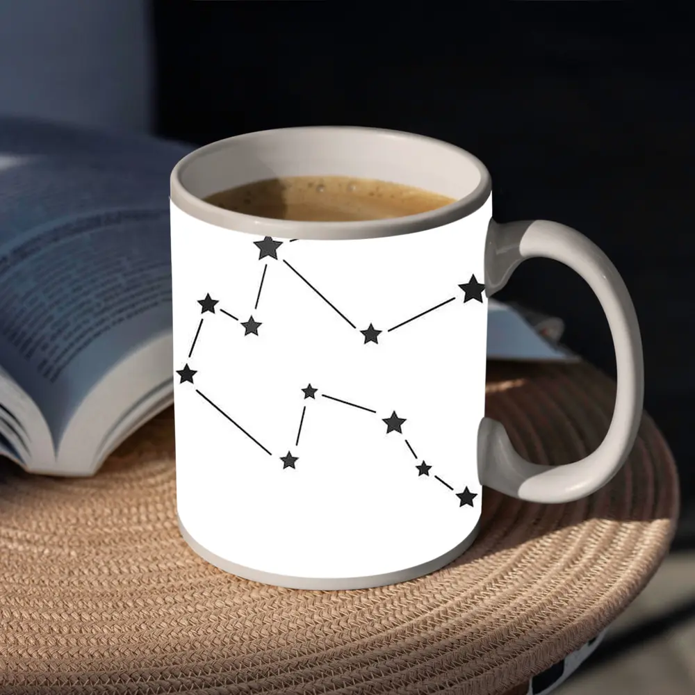 Aquarius Constellation Star Map White Background – Mugs