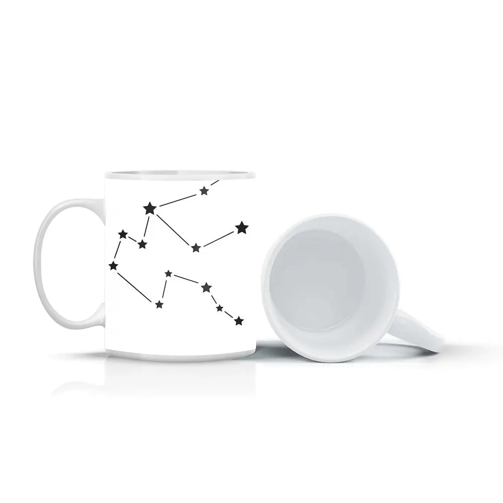 Aquarius Constellation Star Map White Background – Mugs
