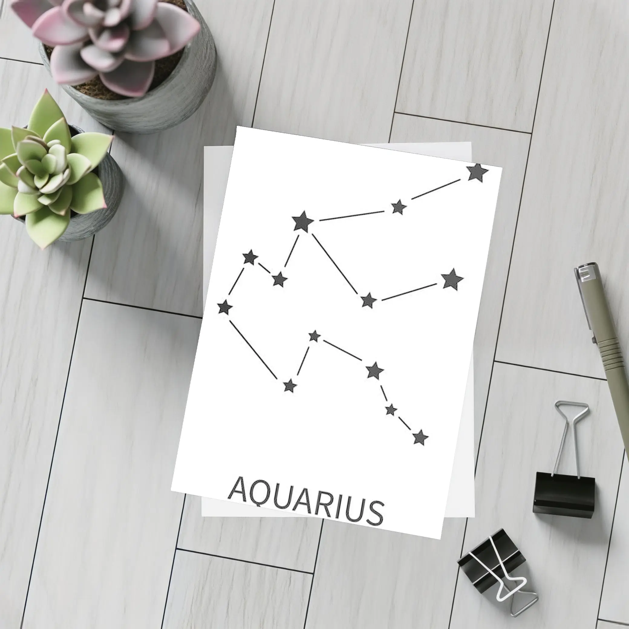 Aquarius Constellation Star Map White Background – Postcards