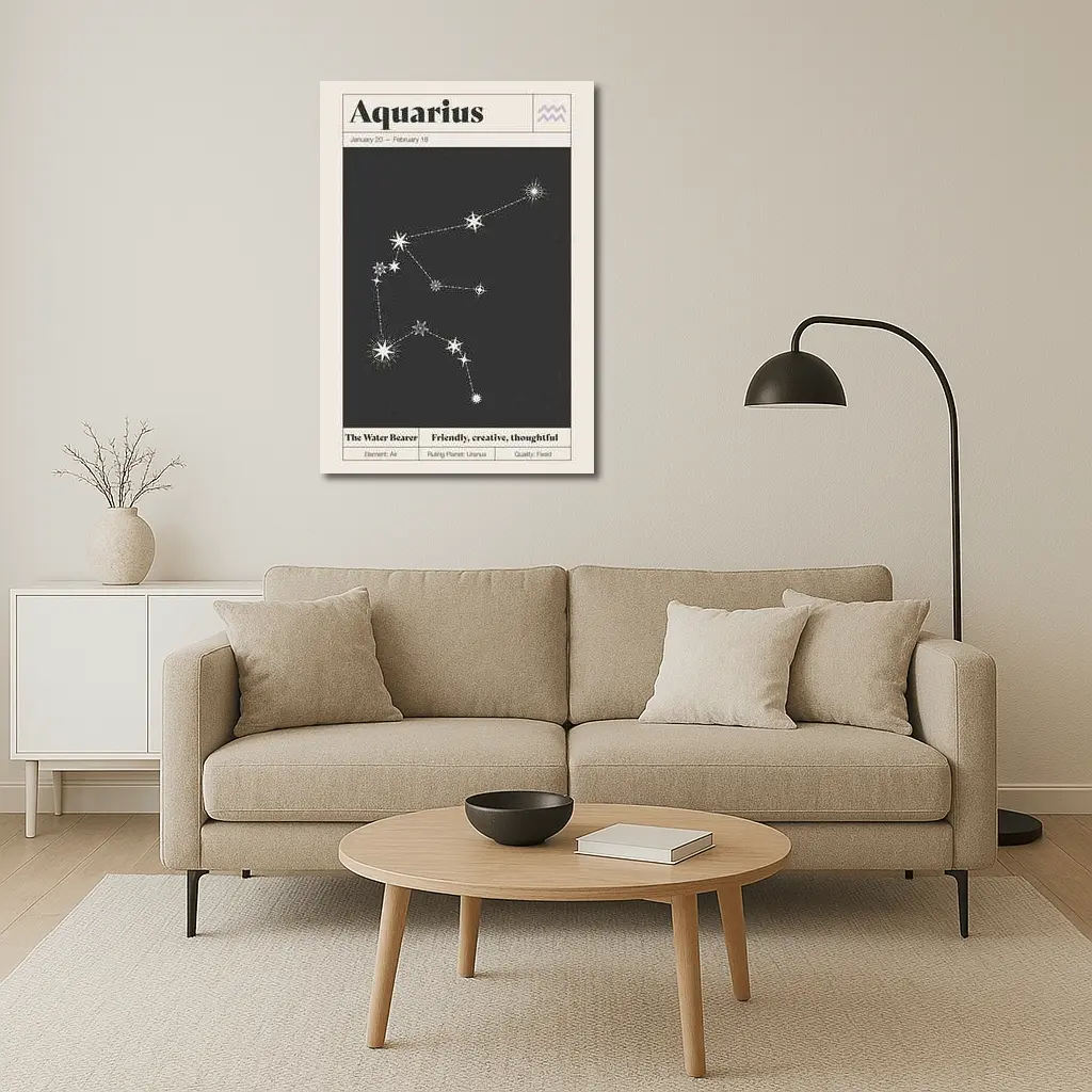 Aquarius Constellation Stars Dark Night Sky – Wall Art