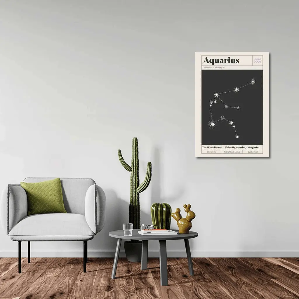 Aquarius Constellation Stars Dark Night Sky – Wall Art