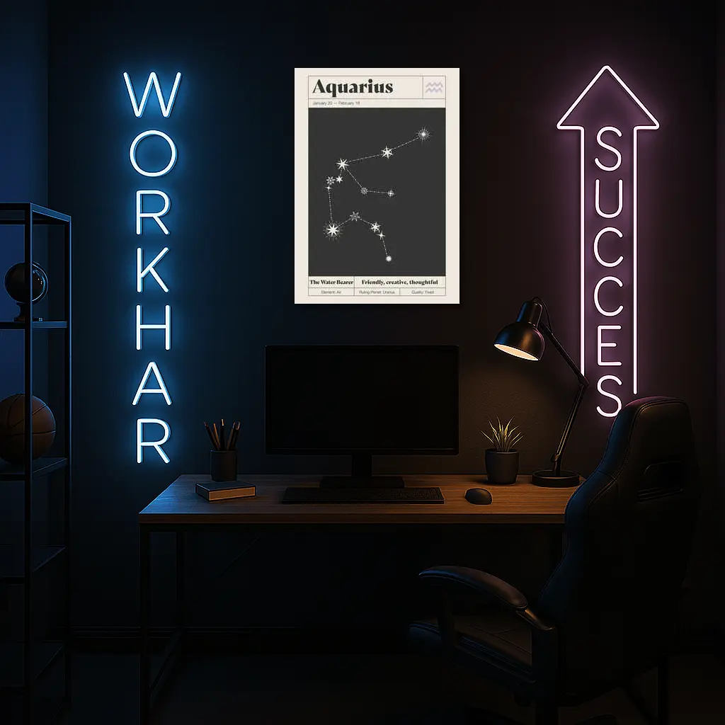 Aquarius Constellation Stars Dark Night Sky – Wall Art