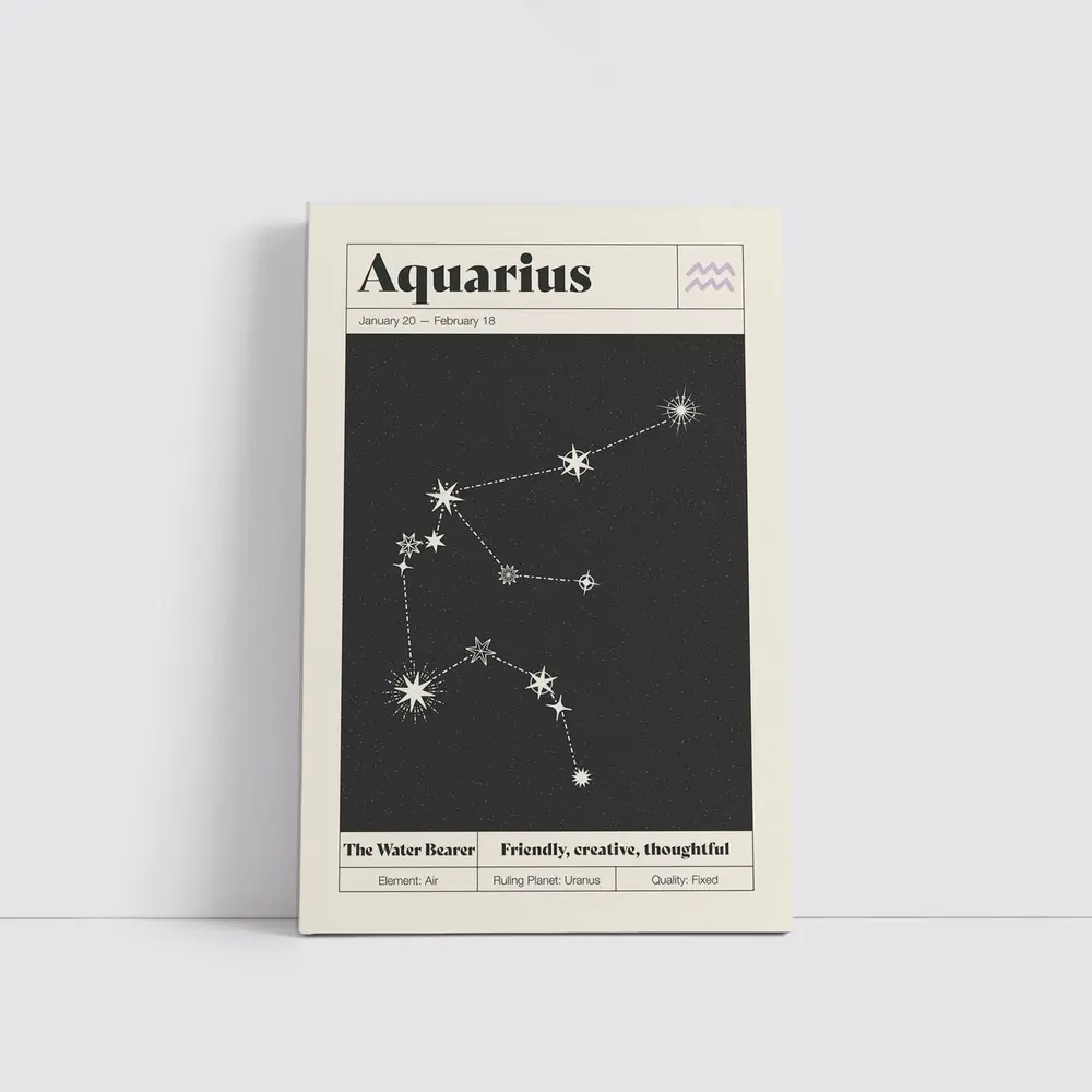 Aquarius Constellation Stars Dark Night Sky – Wall Art