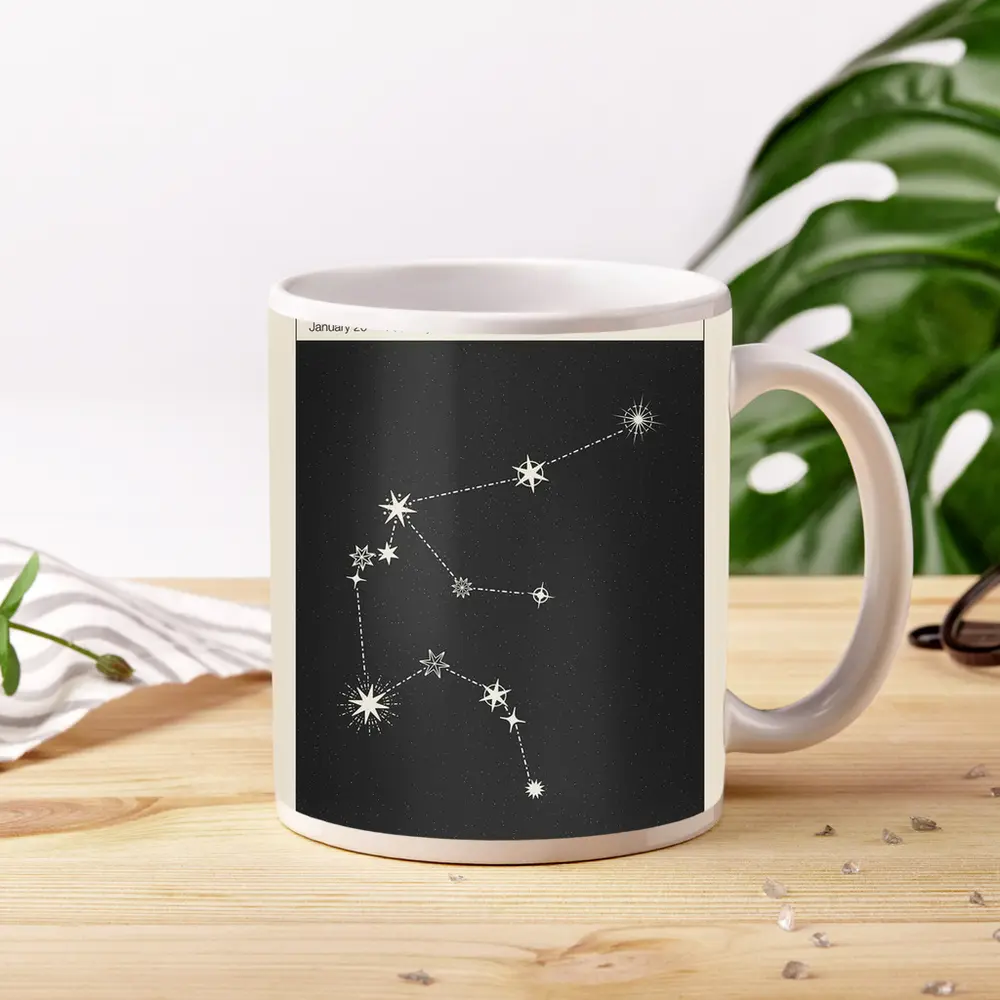Aquarius Constellation Stars Dark Night Sky – Mugs