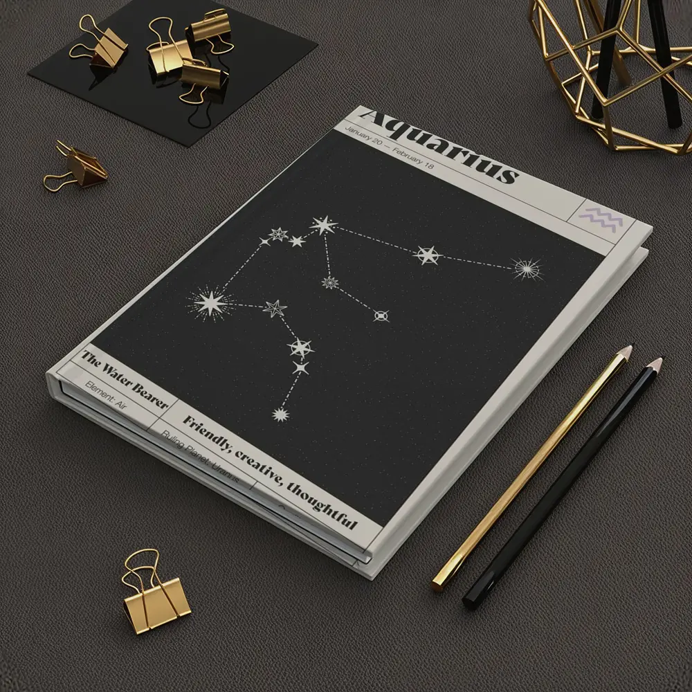 Aquarius Constellation Stars Dark Night Sky – Notebooks