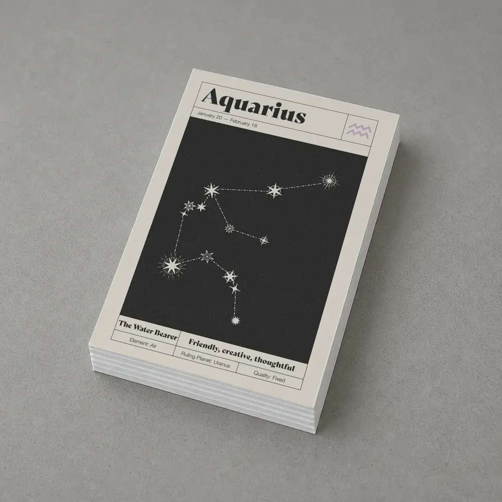 Aquarius Constellation Stars Dark Night Sky – Postcards