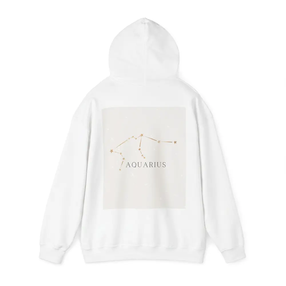 Aquarius Constellation Gold Stars Beige Background – Hoodies