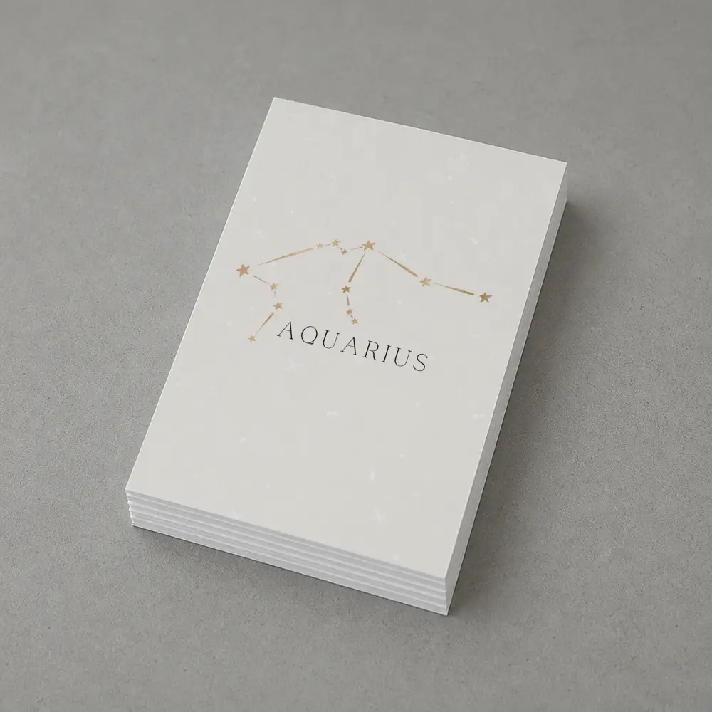 Aquarius Constellation Gold Stars Beige Background – Postcards