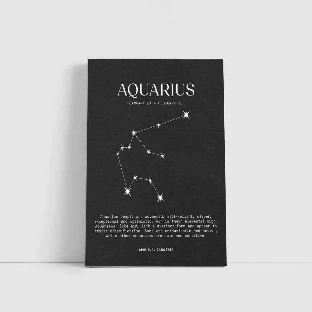 Aquarius Zodiac Constellation Dark Background Art – Wall Art