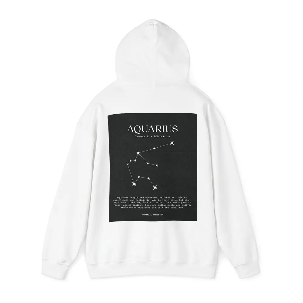 Aquarius Zodiac Constellation Dark Background Art – Hoodies