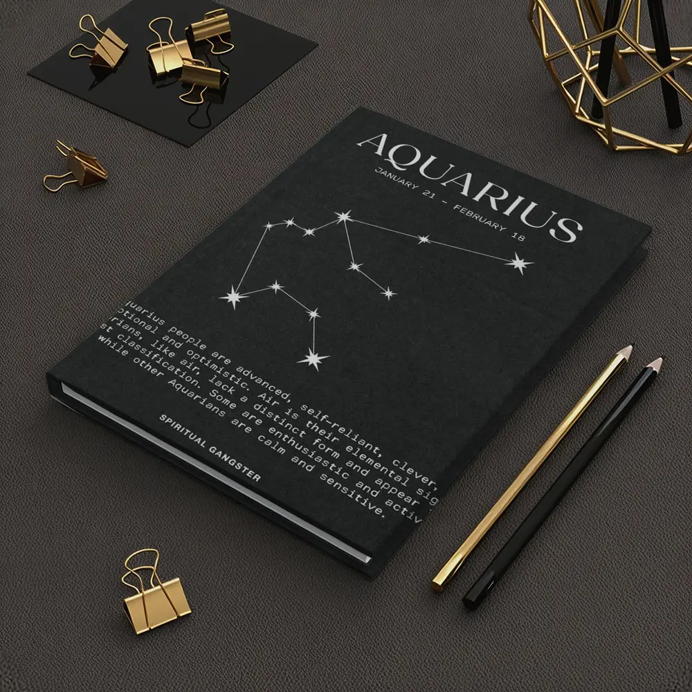 Aquarius Zodiac Constellation Dark Background Art – Notebooks