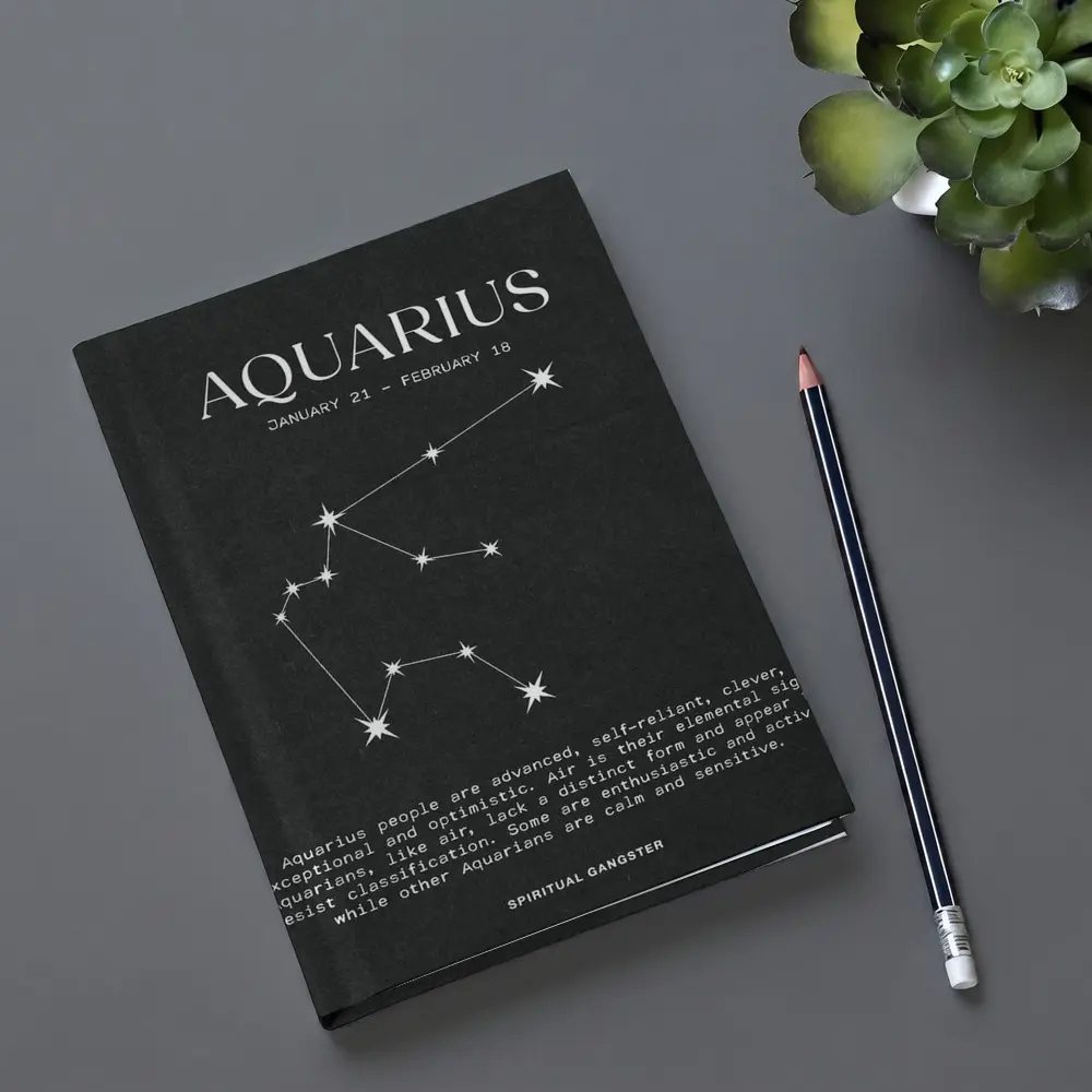 Aquarius Zodiac Constellation Dark Background Art – Notebooks