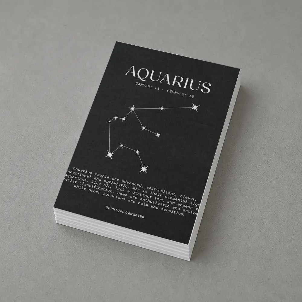 Aquarius Zodiac Constellation Dark Background Art – Postcards