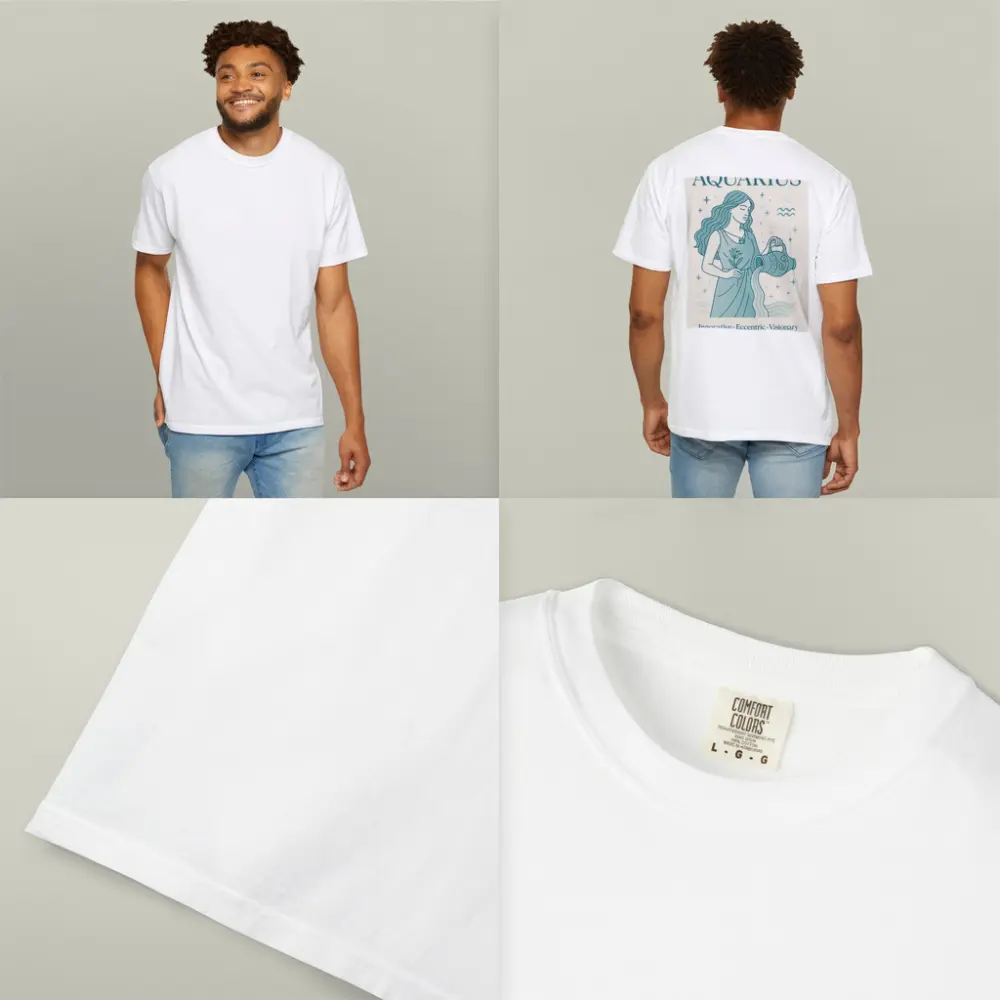 Aquarius Zodiac Woman Pouring Water Illustration – T-Shirts