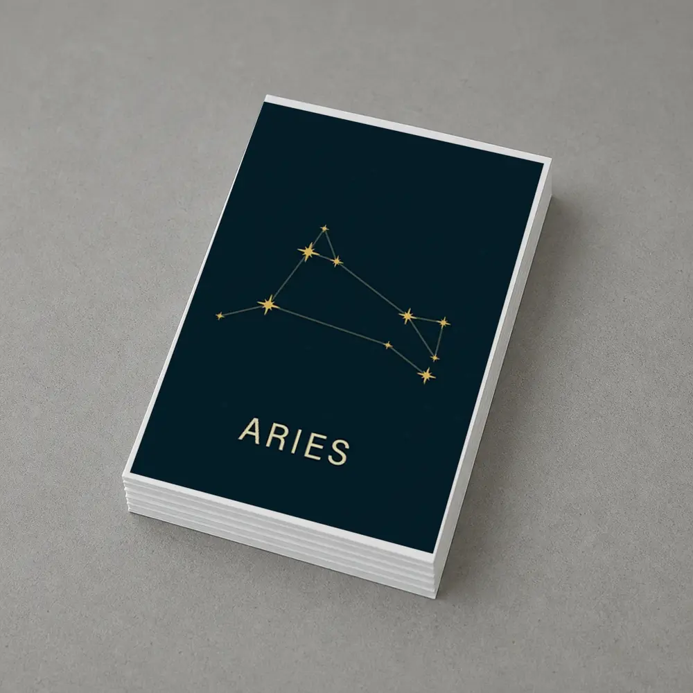 Aries Constellation Gold Stars Dark Background – Postcards