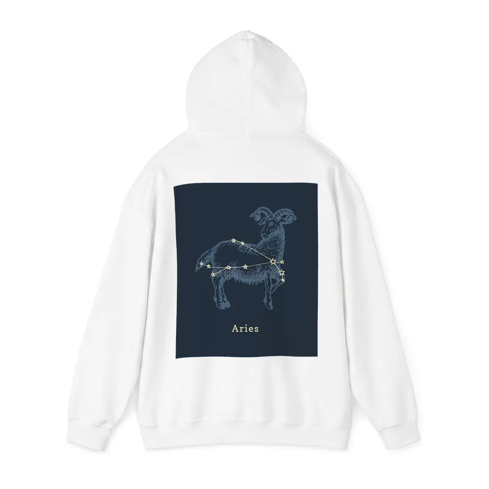 Aries Constellation Ram Dark Blue Background – Hoodies