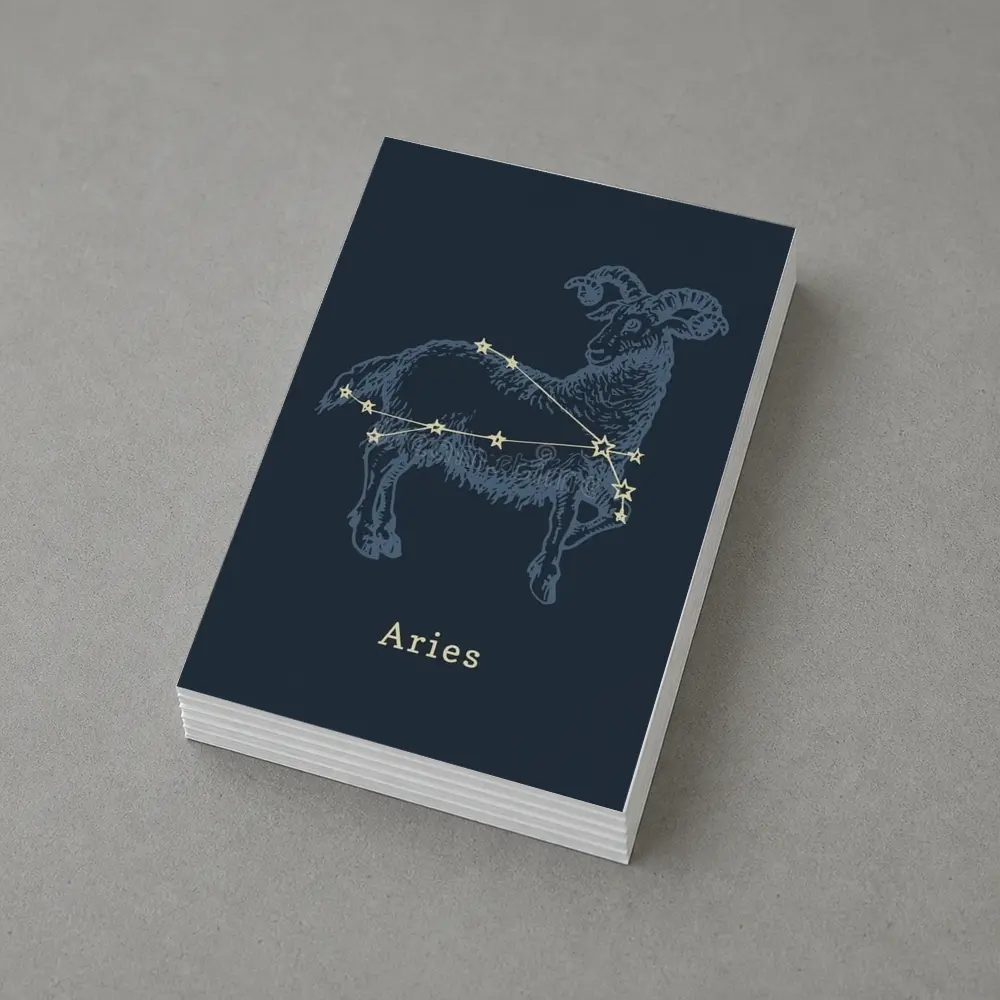 Aries Constellation Ram Dark Blue Background – Postcards