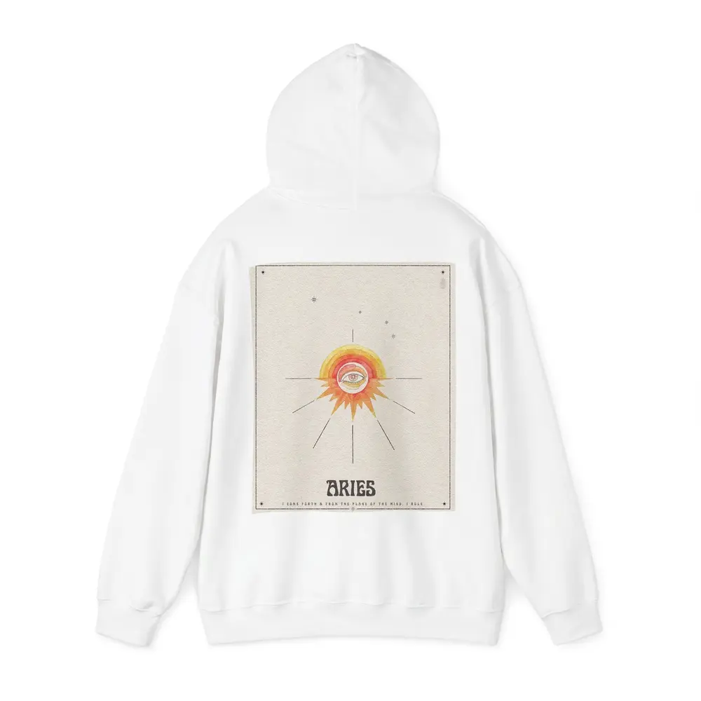 Aries Zodiac Eye Sun Retro Art – Hoodies