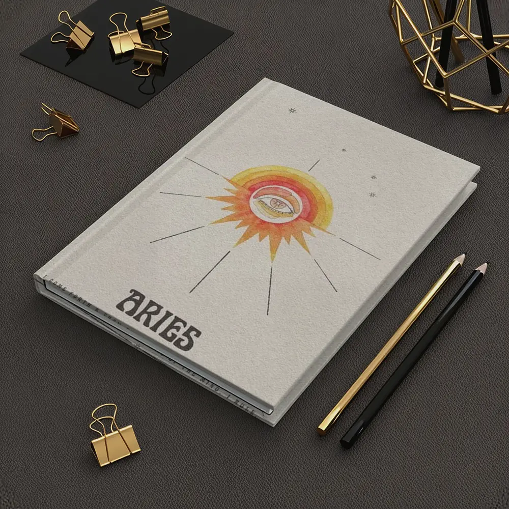 Aries Zodiac Eye Sun Retro Art – Notebooks