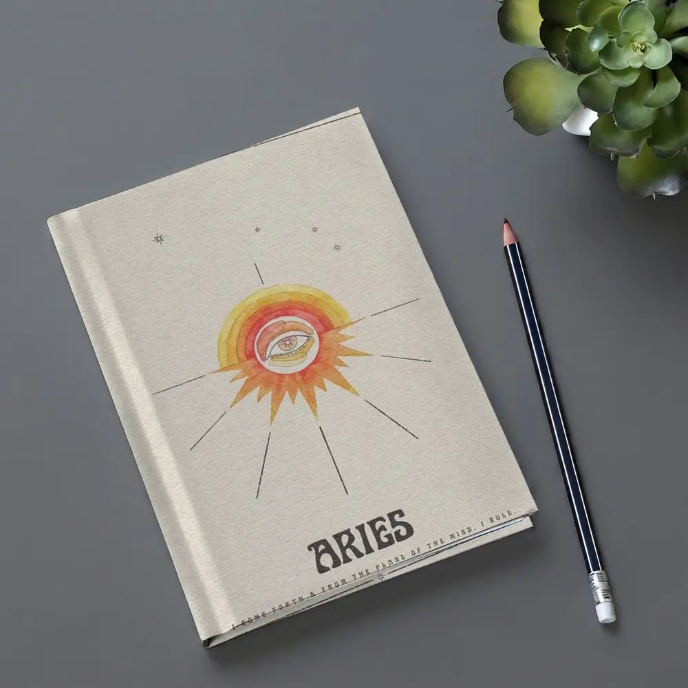Aries Zodiac Eye Sun Retro Art – Notebooks