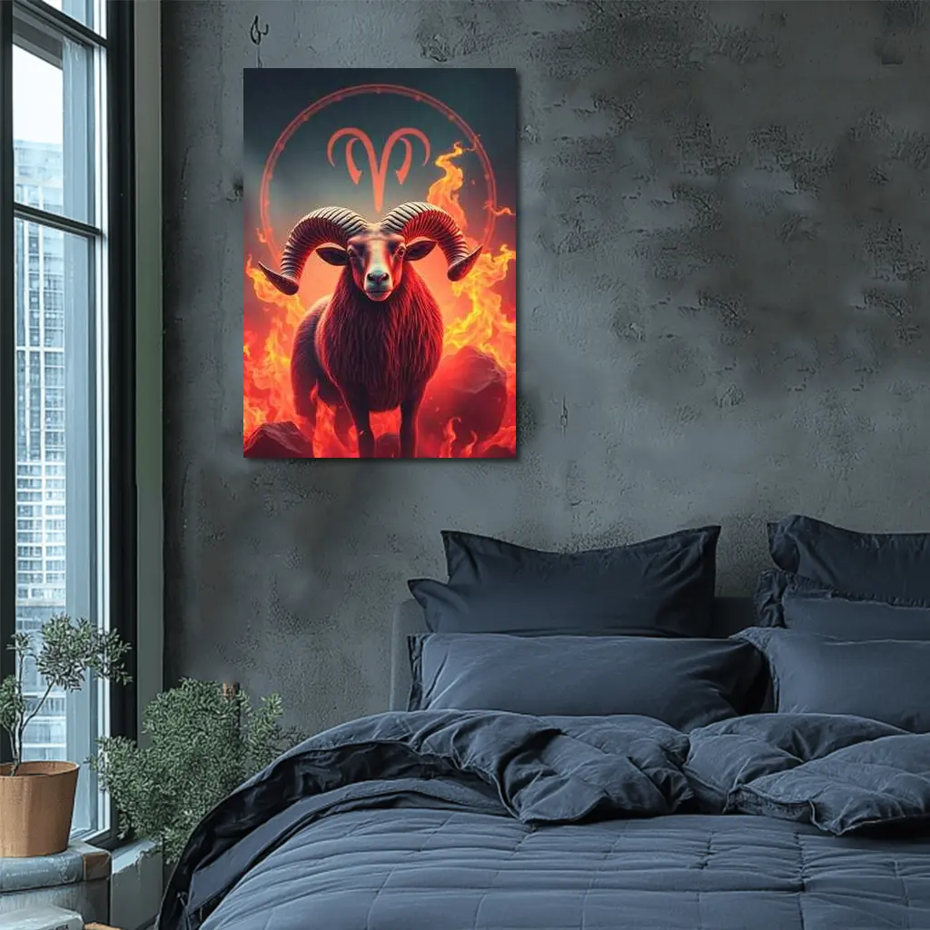 Aries Ram Fire Zodiac Sign Art – Wall Art