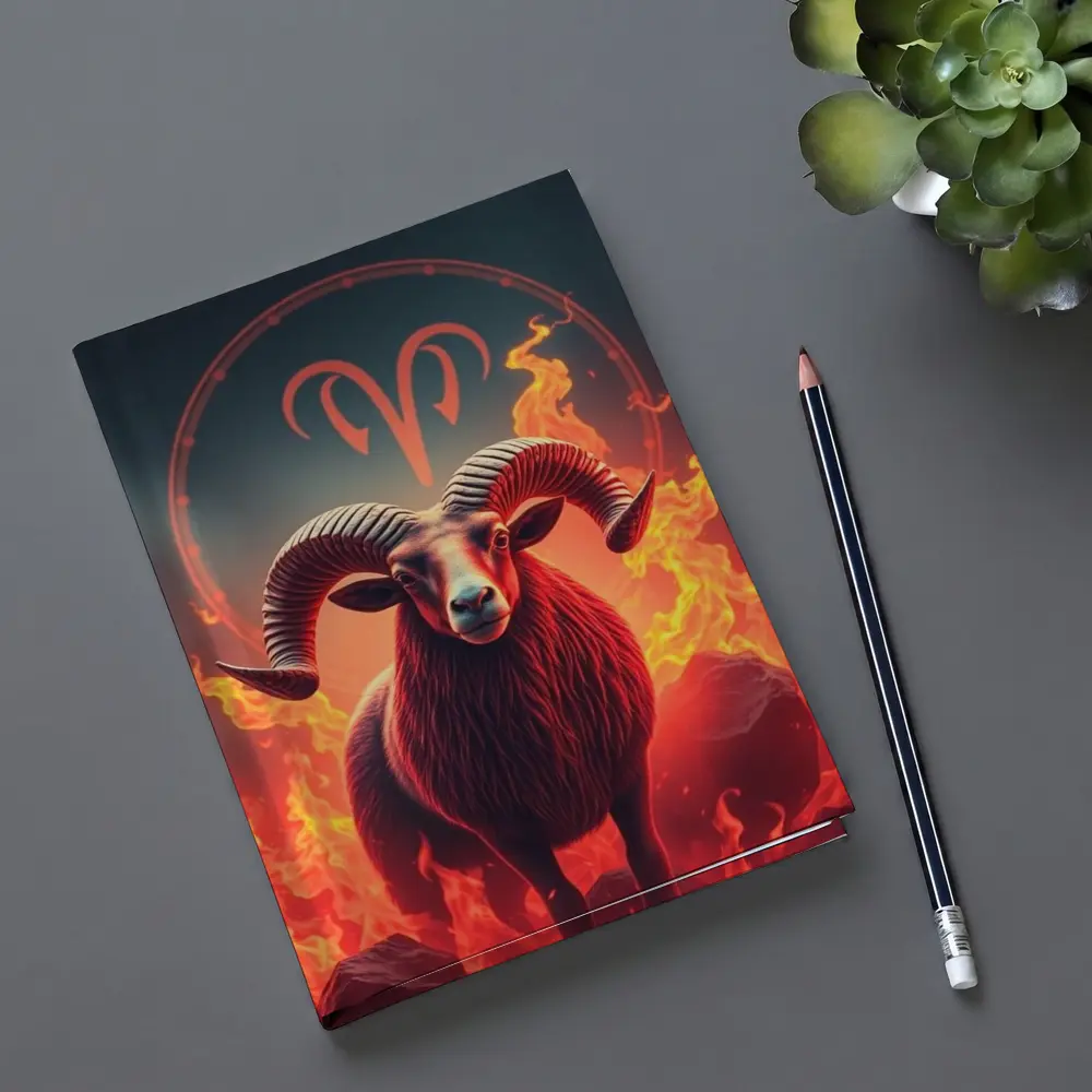 Aries Ram Fire Zodiac Sign Art – Notebooks
