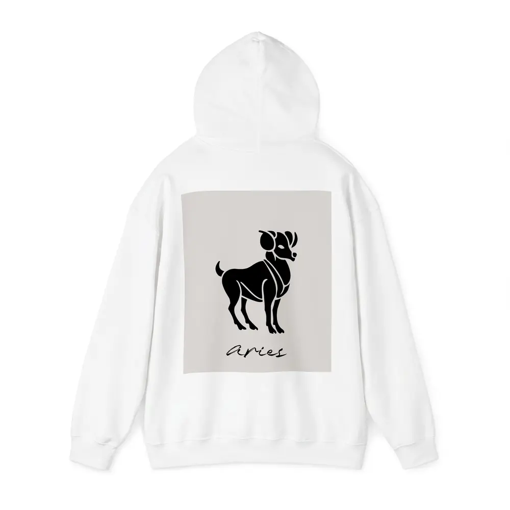 Aries Ram Zodiac Sign Beige Minimal Art – Hoodies