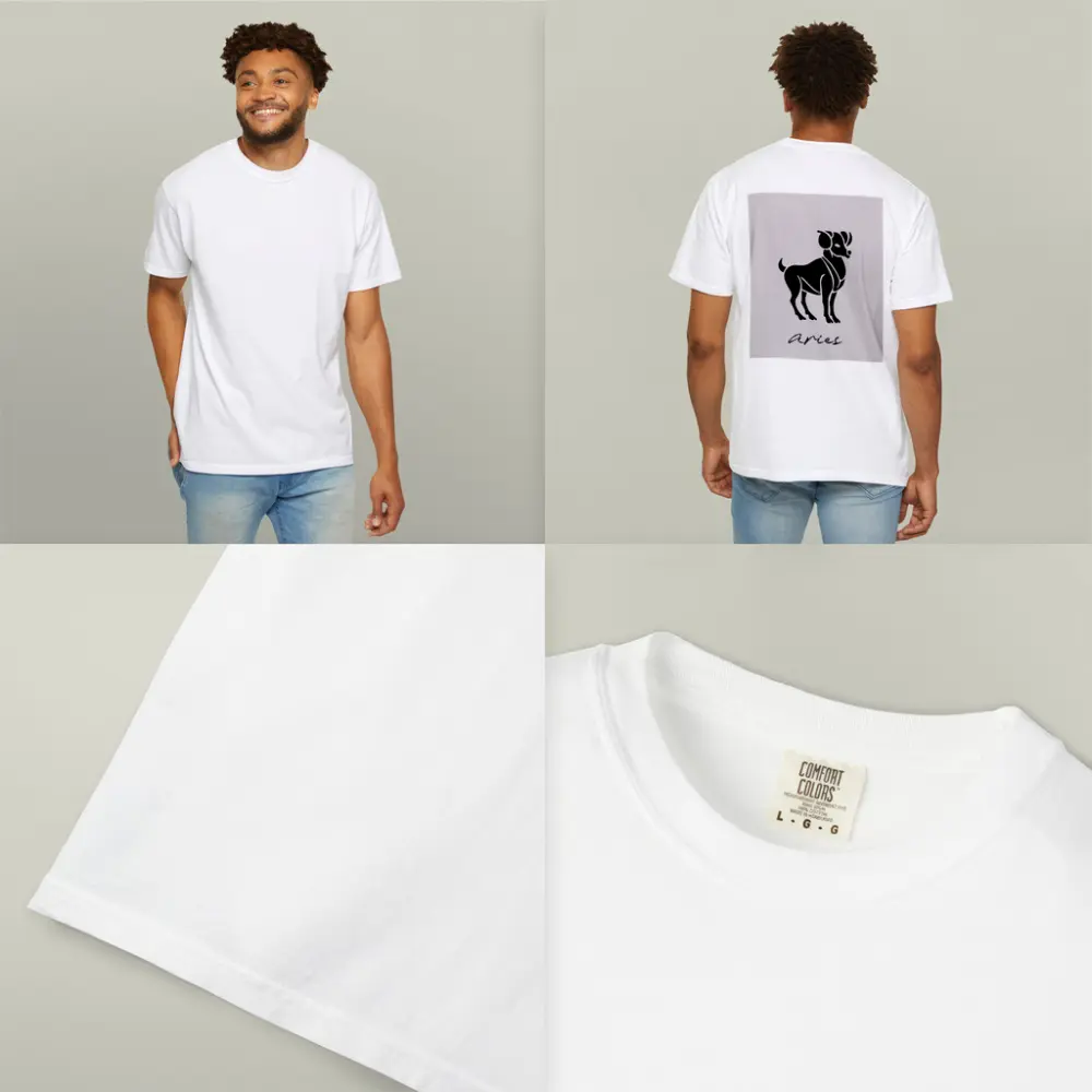 Aries Ram Zodiac Sign Beige Minimal Art – T-Shirts
