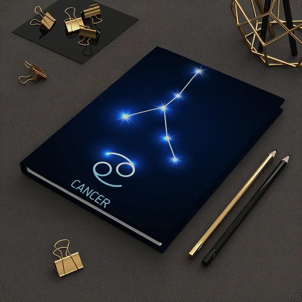 Cancer Zodiac Constellation Glowing Blue Stars – Notebooks