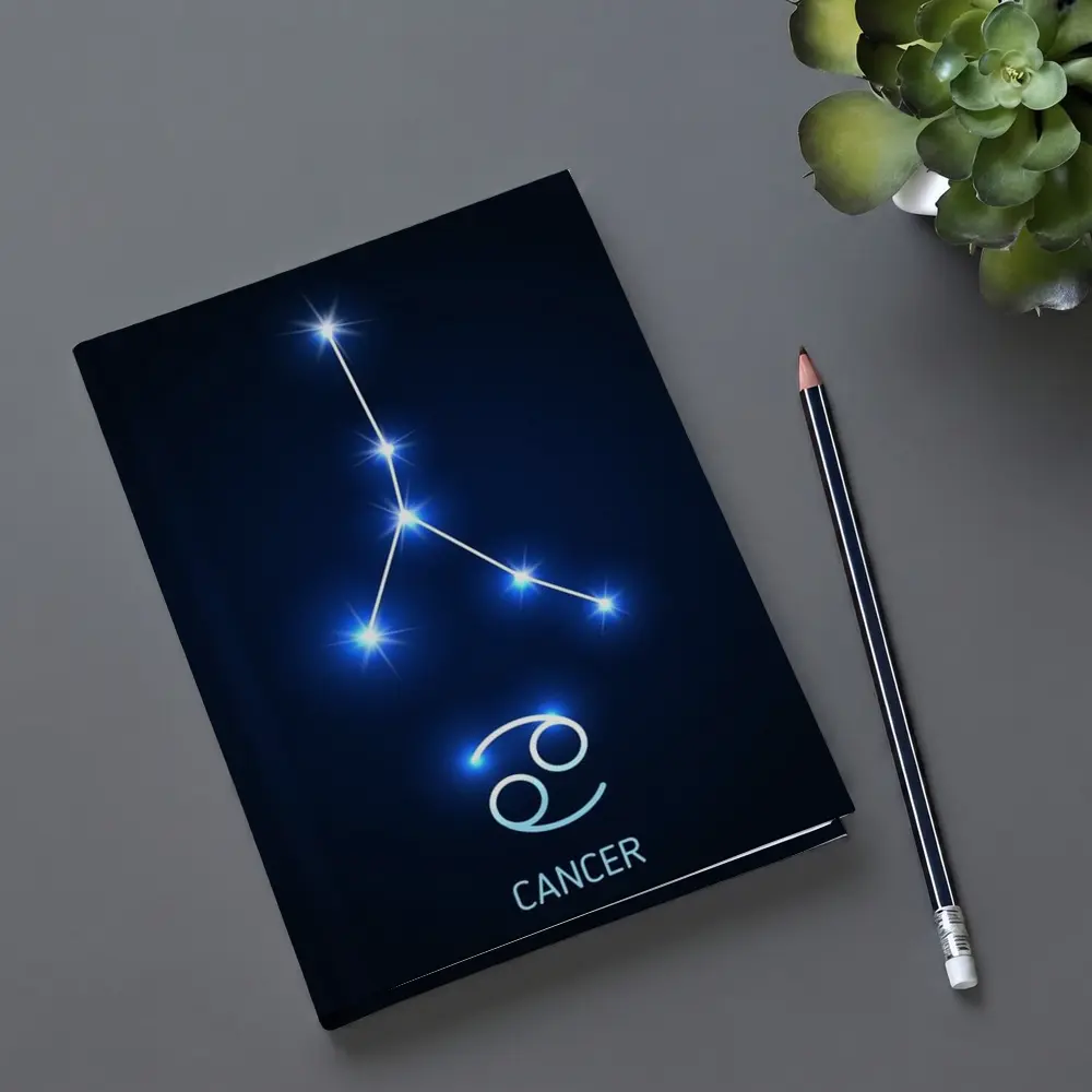 Cancer Zodiac Constellation Glowing Blue Stars – Notebooks