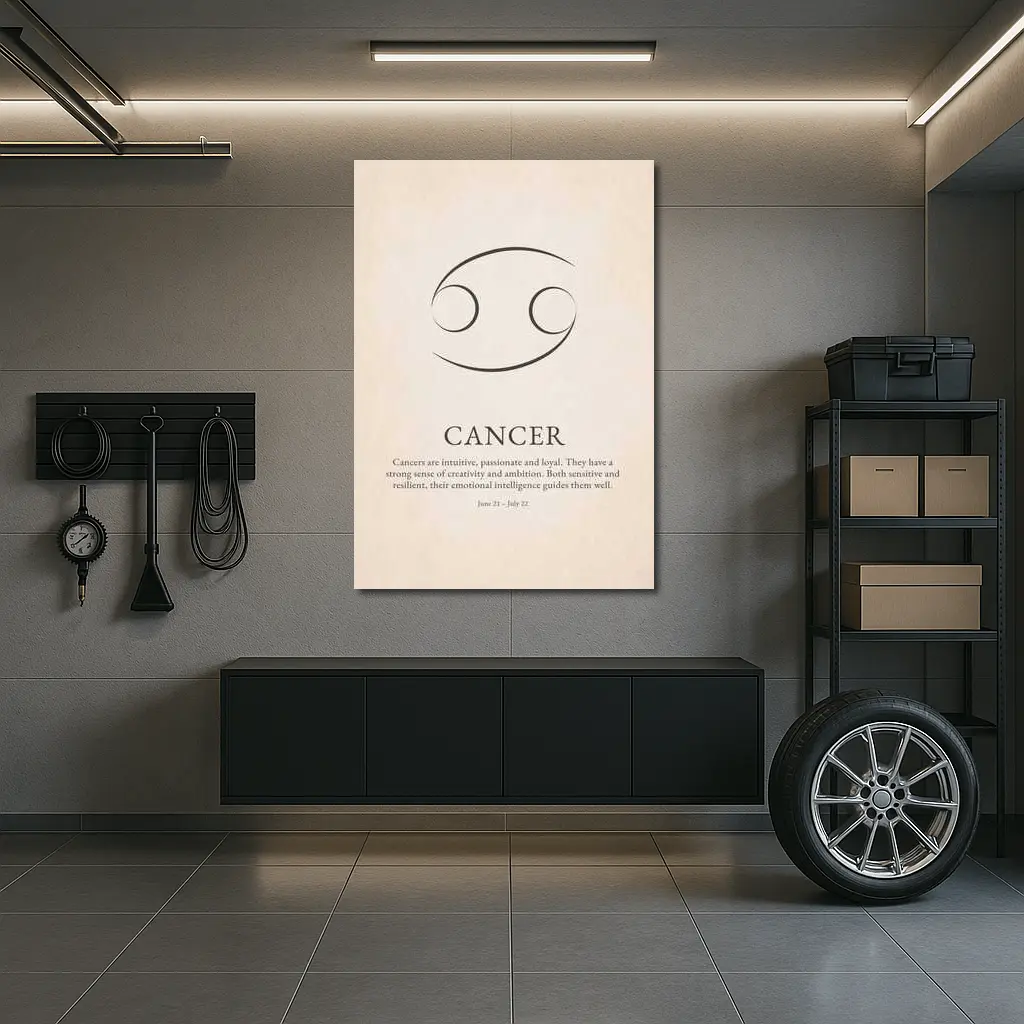 Cancer Zodiac Sign Minimalist Beige Art – Wall Art