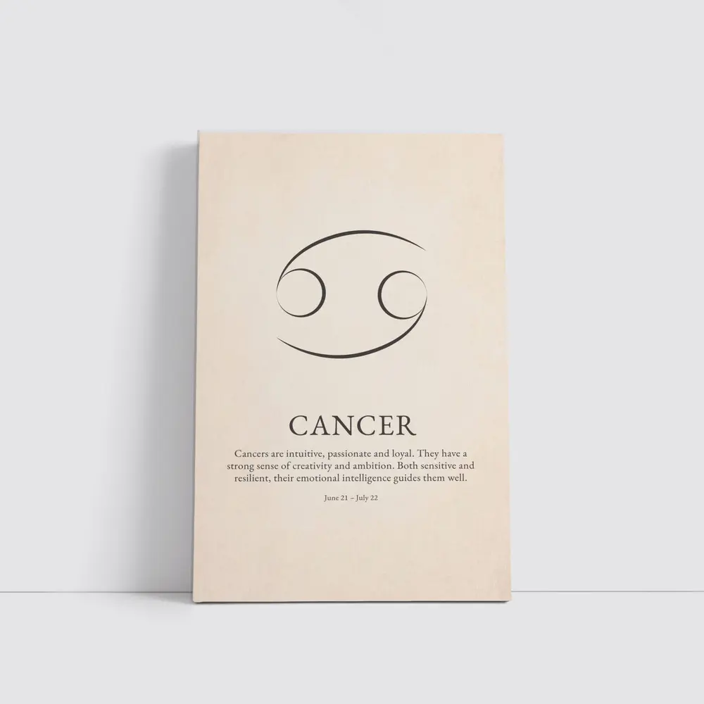 Cancer Zodiac Sign Minimalist Beige Art – Wall Art