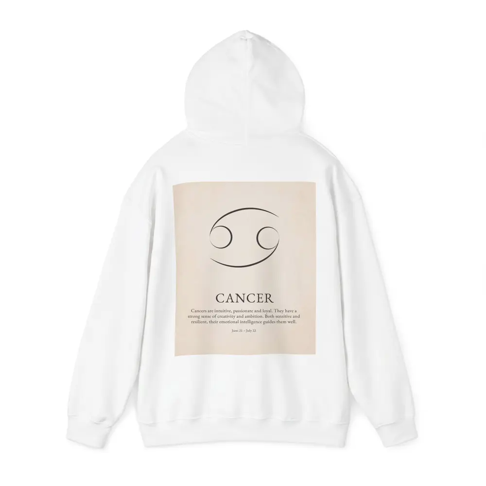 Cancer Zodiac Sign Minimalist Beige Art – Hoodies