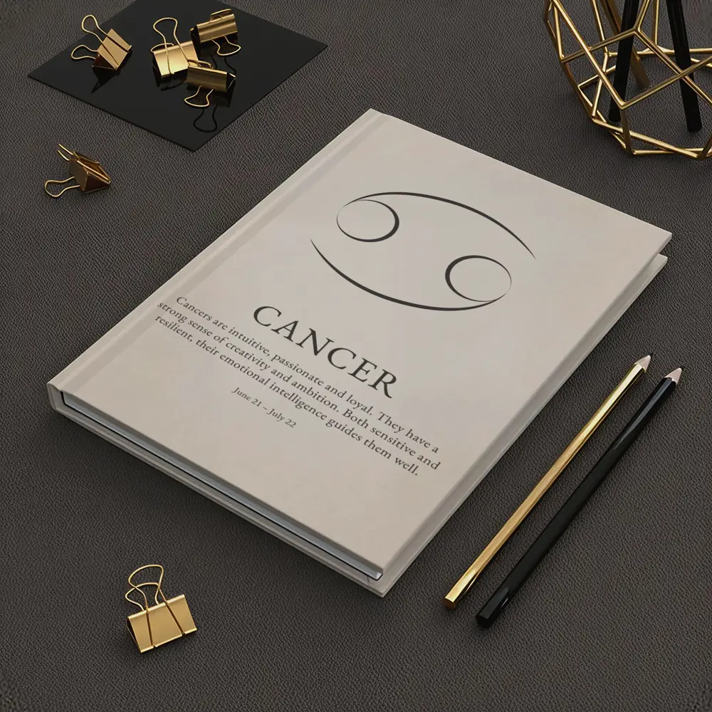 Cancer Zodiac Sign Minimalist Beige Art – Notebooks