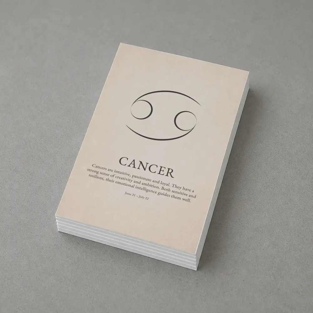 Cancer Zodiac Sign Minimalist Beige Art – Postcards
