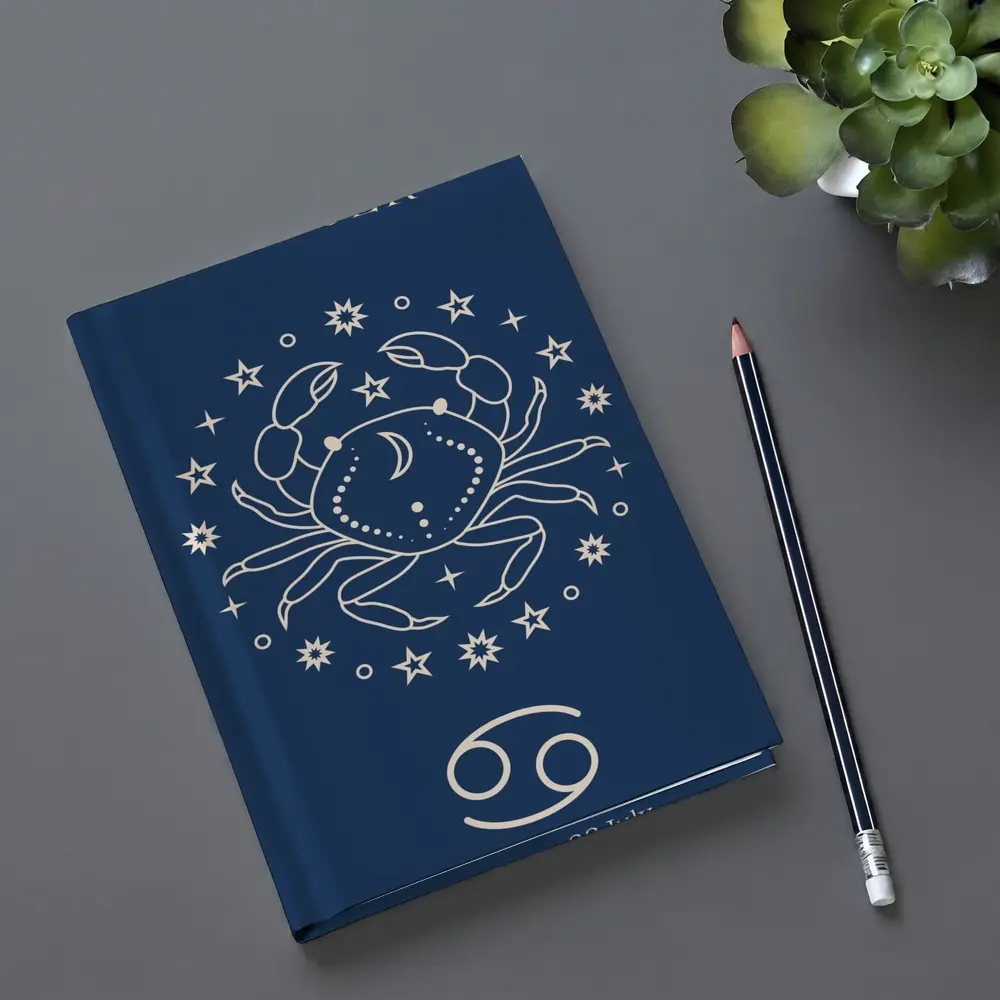 Cancer Zodiac Crab Celestial Dark Blue – Notebooks
