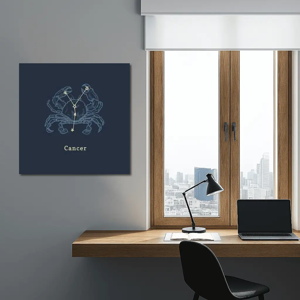 Cancer Zodiac Crab Constellation Dark Blue – Wall Art