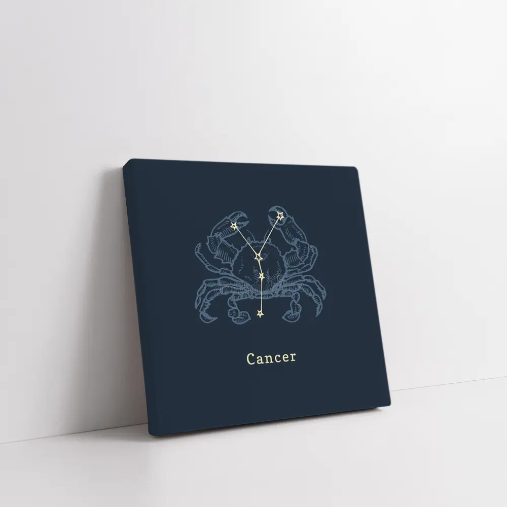 Cancer Zodiac Crab Constellation Dark Blue – Wall Art