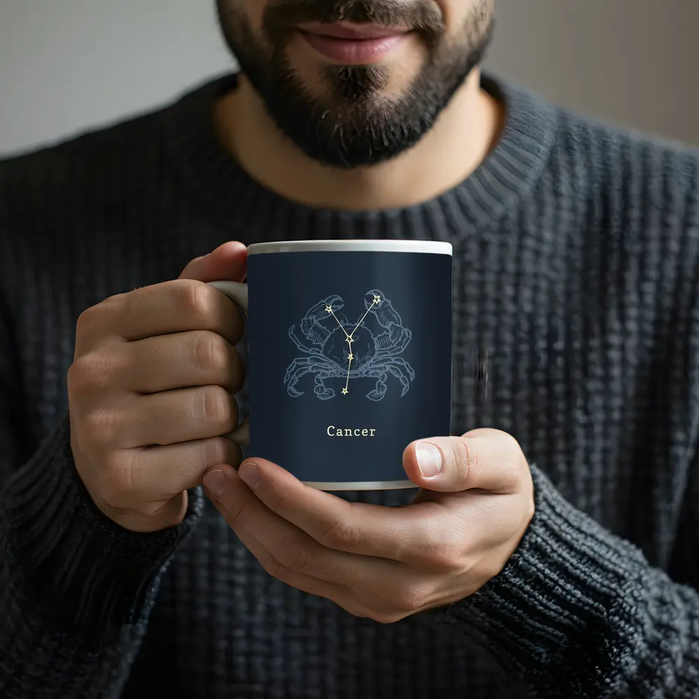 Cancer Zodiac Crab Constellation Dark Blue – Mugs