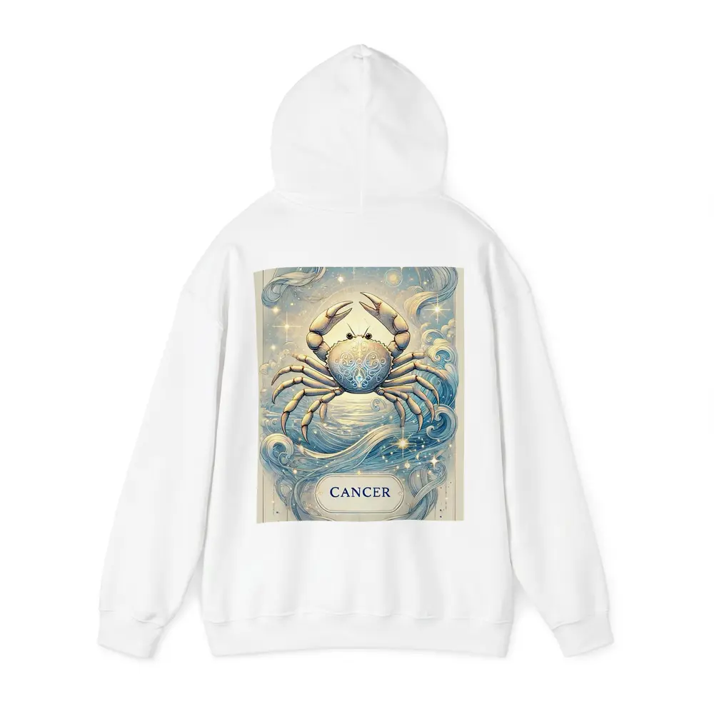 Cancer Zodiac Crab Celestial Blue Illustration – Hoodies