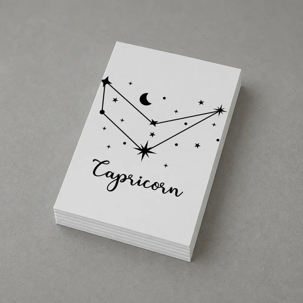 Capricorn Constellation Stars Moon Black White – Postcards